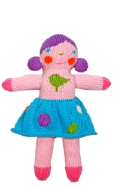 blabla violet mini girl knitted doll